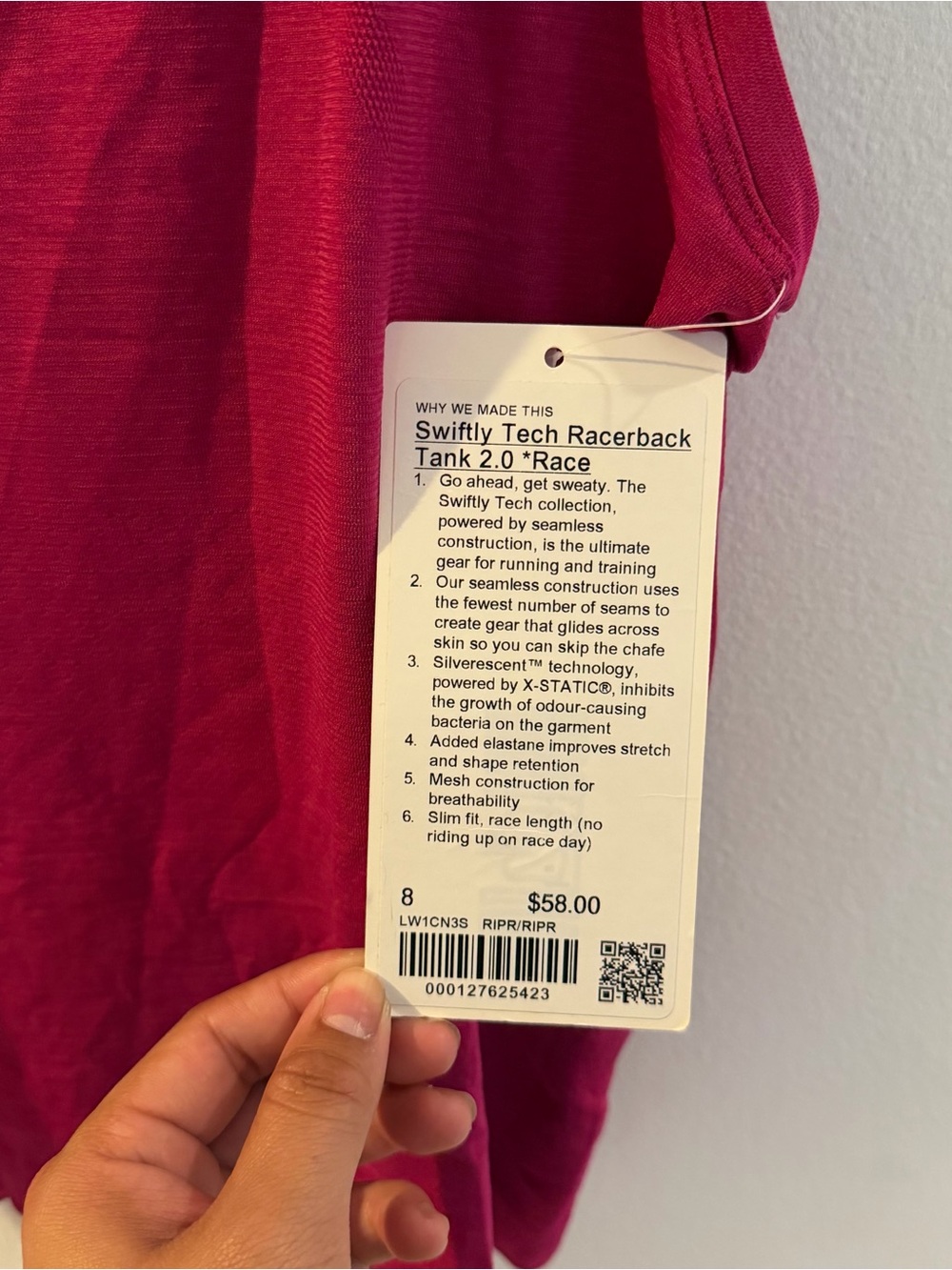 lululemon athletica Women's Swiftly Tech Ripened Raspberry Racerback Tank Top - Picture 3 of 5